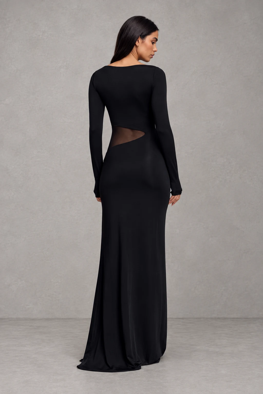 Megan Slinky And Mesh Maxi Dress · Negro · Vista 2